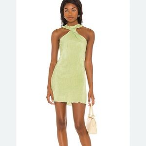 Revolve: matcha green - Halter Ribbed Mini Dress